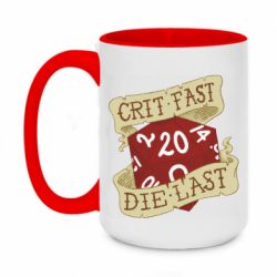 Чашка двухцветная 420ml Crit fast - die last - PrintSalon