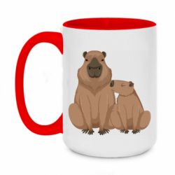 Чашка двухцветная 420ml Две капибары - PrintSalon