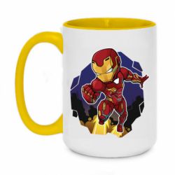 Чашка двухцветная 420ml Flying Iron man - PrintSalon