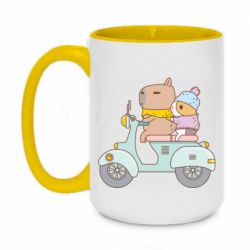 Чашка двухцветная 420ml Капибара и Морская свинка - PrintSalon
