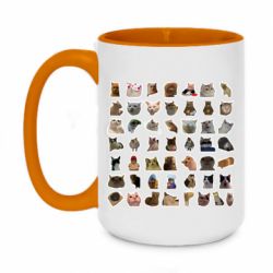 Чашка двухцветная 420ml Коты мем. - PrintSalon