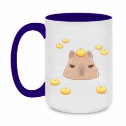 Чашка двухцветная 420ml Морда капибары - PrintSalon