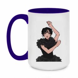 Чашка двухцветная 420ml Уэнсдей арт - PrintSalon