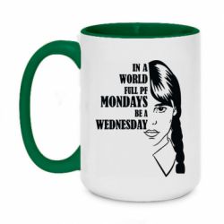 Чашка двухцветная 420ml Wednesday girl - PrintSalon