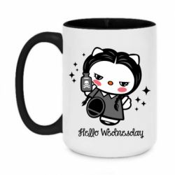 Чашка двухцветная 420ml Wednesday Hello Kitty - PrintSalon
