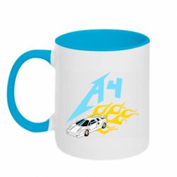 Чашка двухцветная 320ml A4 Lamba And Fire - PrintSalon