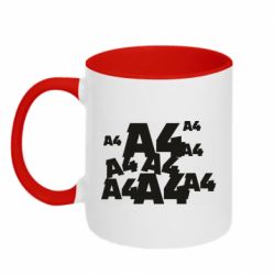 Чашка двухцветная 320ml A4 Pattern - PrintSalon