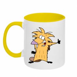 Чашка двухцветная 320ml Angry Beavers: Norbert - PrintSalon