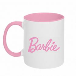 Чашка двухцветная 320ml Барби Лого - PrintSalon