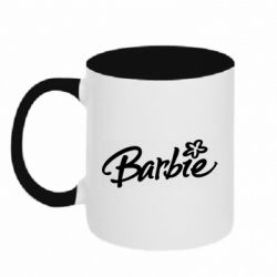 Чашка двухцветная 320ml Barbie Logo - PrintSalon
