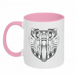 Чашка двухцветная 320ml Bike Shield Art - PrintSalon