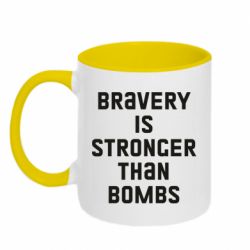 Кружка двухцветная 320ml Bravery is stronger - PrintSalon