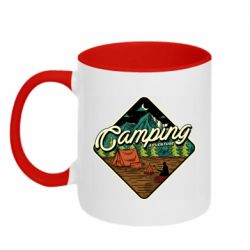 Чашка двухцветная 320ml Camping and forest - PrintSalon