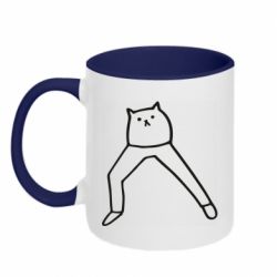 Чашка двухцветная 320ml Cat in pants - PrintSalon