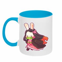 Чашка двухцветная 320ml Chibi Bunny Kamado Nezuko - PrintSalon
