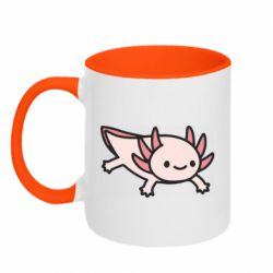 Чашка двокольорова Cute axolotl