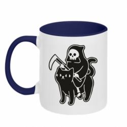 Чашка двокольорова Death and cat