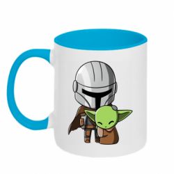 Чашка двухцветная 320ml Din Djarin And The Child - PrintSalon