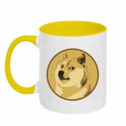 Чашка двухцветная 320ml Dogecoin - PrintSalon