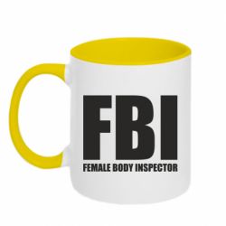 Чашка двухцветная 320ml FBI - Female Body Inspector - PrintSalon