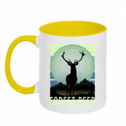 Чашка двухцветная 320ml Forest deer - PrintSalon
