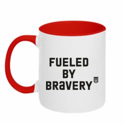 Кружка двухцветная 320ml Fueled by bravery - PrintSalon