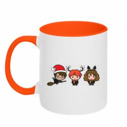 Чашка двокольорова Гаррі Поттер та друзі новорічні