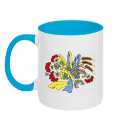 Чашка двокольорова Герб колоски і калина - PrintSalon