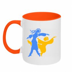 Кружка двухцветная 320ml Гопак. Девушка и парень - PrintSalon