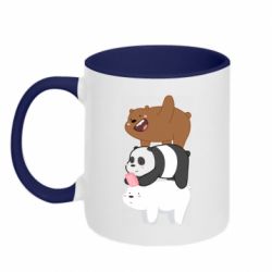 Чашка двухцветная 320ml Гризли Панда и Белый - PrintSalon