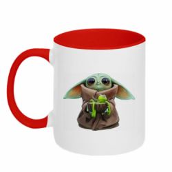 Чашка двухцветная 320ml Grogu and Kermit - PrintSalon