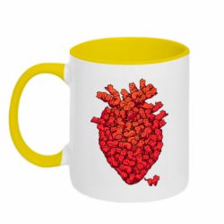 Чашка двухцветная 320ml Heart of many cats - PrintSalon