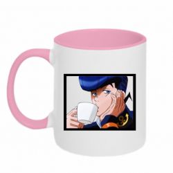 Чашка двухцветная 320ml Higashikata Josuke drinking tea - PrintSalon