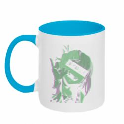 Чашка двухцветная 320ml Himiko Toga glitch - PrintSalon