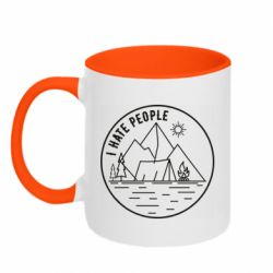 Чашка двухцветная 320ml I hate people - camper - PrintSalon