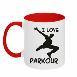 Чашка двокольорова I love parkour