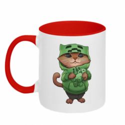 Чашка двокольорова Кіт Майнкрафт