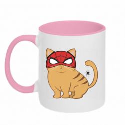 Чашка двухцветная 320ml Кот паук - PrintSalon