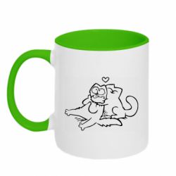 Чашка двухцветная 320ml Кот Саймона Любовь - PrintSalon