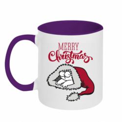 Чашка двухцветная 320ml Кот саймона рождество - PrintSalon