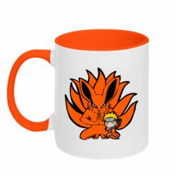 Чашка двухцветная 320ml Kurama And Naruto - PrintSalon