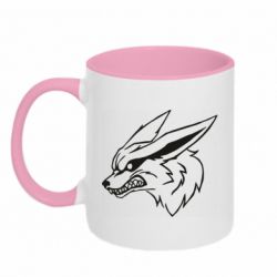 Чашка двухцветная 320ml Kurama line art - PrintSalon
