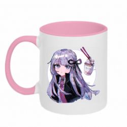 Чашка двухцветная 320ml Kyoko Kirigiri glitch art - PrintSalon