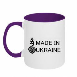 Кружка двоколірна 320ml Made in Ukraine symbol - PrintSalon