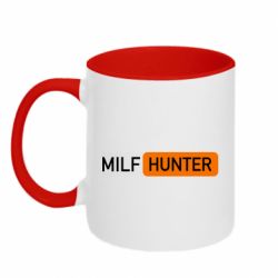 Чашка двухцветная 320ml Milf hunter - PrintSalon