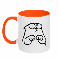 Чашка двухцветная 320ml Милый Кот Саймона - PrintSalon
