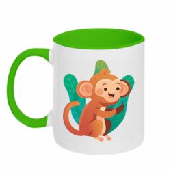 Чашка двухцветная 320ml Monkey. Fuck You - PrintSalon