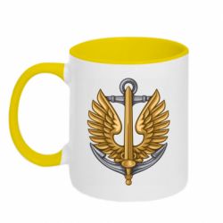 Кружка двухцветная 320ml Морская Пехота Украины