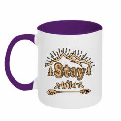 Чашка двухцветная 320ml Mountains - Stay Wild - PrintSalon