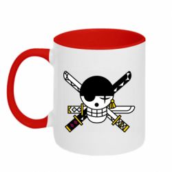 Чашка двухцветная 320ml One Piece Zoro logo - PrintSalon